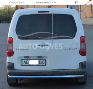 Rear bumper protection Peugeot Partner 2015-... - type: single pipe фото 3