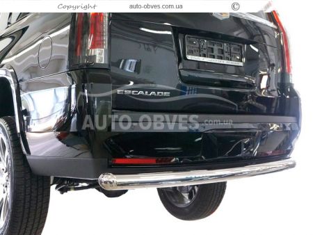 Защита заднего бампера Cadillac Escalade 2014-2018 - тип: одинарная труба, под заказ фото 0