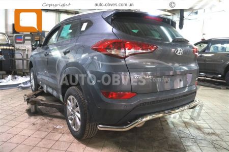Rear bumper protection Hyundai Tucson 2015-2019 - type: curved mustache фото 1