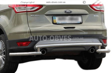 Rear bumper protection Ford Escape 2013-2016 - type: with additional corners фото 0