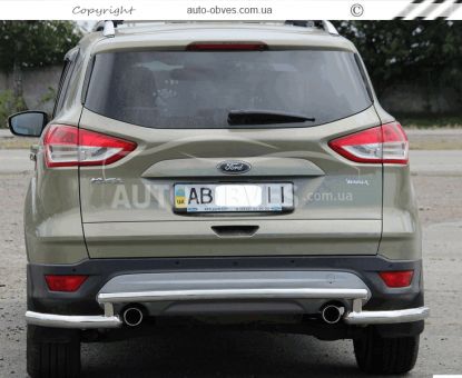 Rear bumper protection Ford Escape 2013-2016 - type: with additional corners фото 3