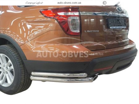 Защита заднего бампера Ford Explorer 2013-2015 - тип: двойные углы фото 0