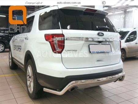 Защита заднего бампера Ford Explorer 2016-2018 - тип: изогнутый ус фото 3