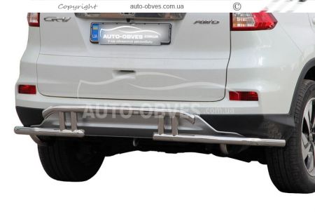 Защита заднего бампера Honda CRV 2016-2017 - тип: труба с уголками фото 0