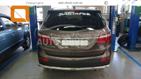 Rear bumper protection Hyundai Santa Fe 2013-2016 - type: single pipe фото 1