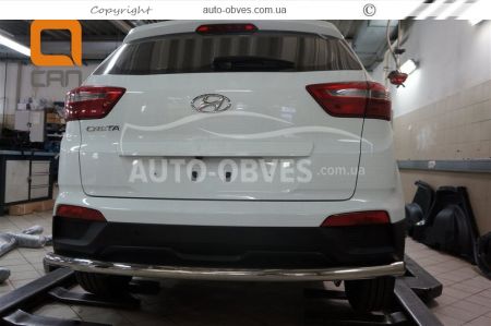 Захист заднього бампера Hyundai Creta 2016-... - тип: одинарна труба фото 1