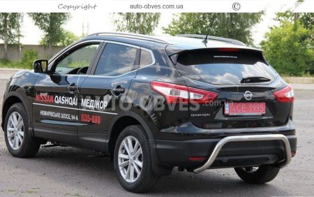 Rear bumper protection Nissan Qashqai 2014-2017 - type: U-shaped фото 1