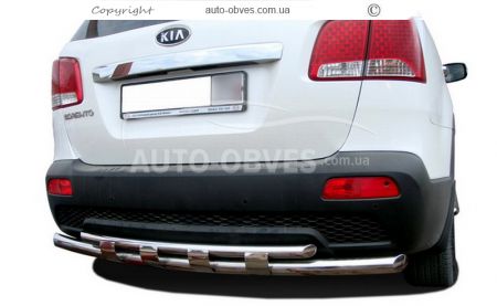 Rear bumper protection Kia Sorento 2010-2012 - type: pipe with corners фото 2