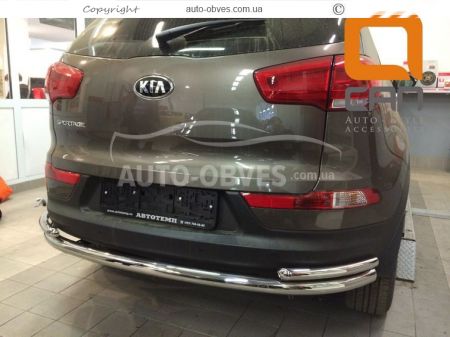 Защита заднего бампера Kia Sportage - тип: труба с уголками фото 1