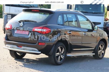 Renault Koleos rear bumper protection - type: single pipe фото 2