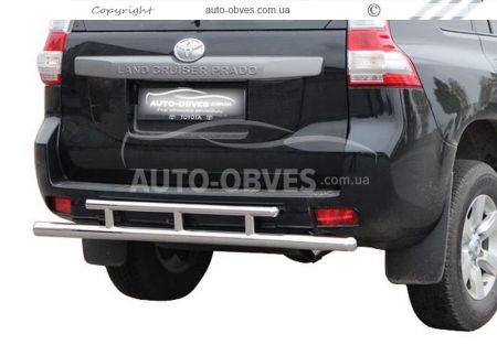 Rear bumper protection Toyota Prado 150 - type: double фото 0