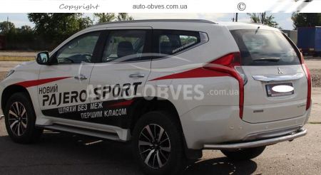 Rear bumper protection Mitsubishi Pajero Sport 2016-2019 - type: Ø60 mm фото 3