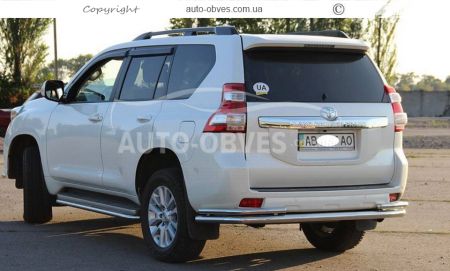 Rear bumper protection Toyota Prado 150 - type: pipe with corners фото 2