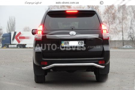 Toyota Prado 150 rear bumper protection - type: curved pipe model фото 1