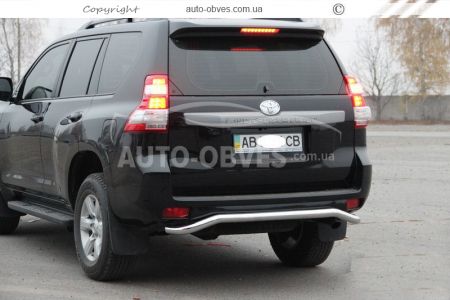 Toyota Prado 150 rear bumper protection - type: curved pipe model фото 2