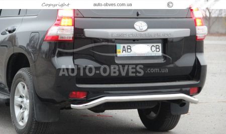 Toyota Prado 150 rear bumper protection - type: curved pipe model фото 3