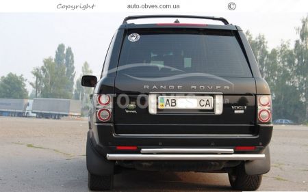 Range Rover Vogue rear bumper protection, double straight mustache фото 1