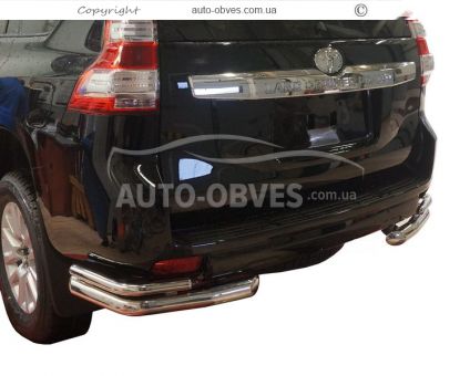 Toyota Prado 150 rear bumper protection - type: double corners фото 0