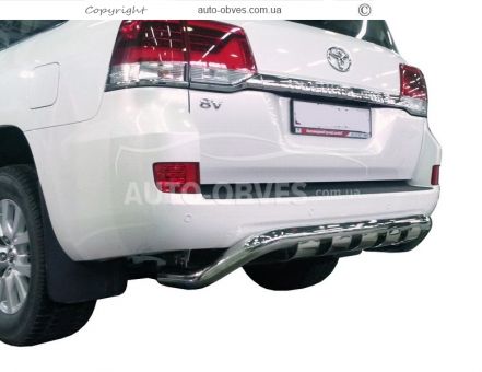 Lexus LX 570 rear bumper protection - type: curved mustache with grill фото 0