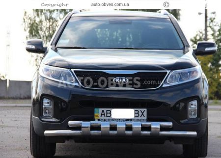 Bumper protection Kia Sorento Fl 2013-2016 - type: model with plates фото 3