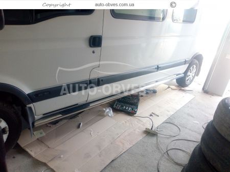 Боковые трубы с накладками Ford Transit 2000-2006 L1\L2\L3 базы Ø:60 мм фото 3